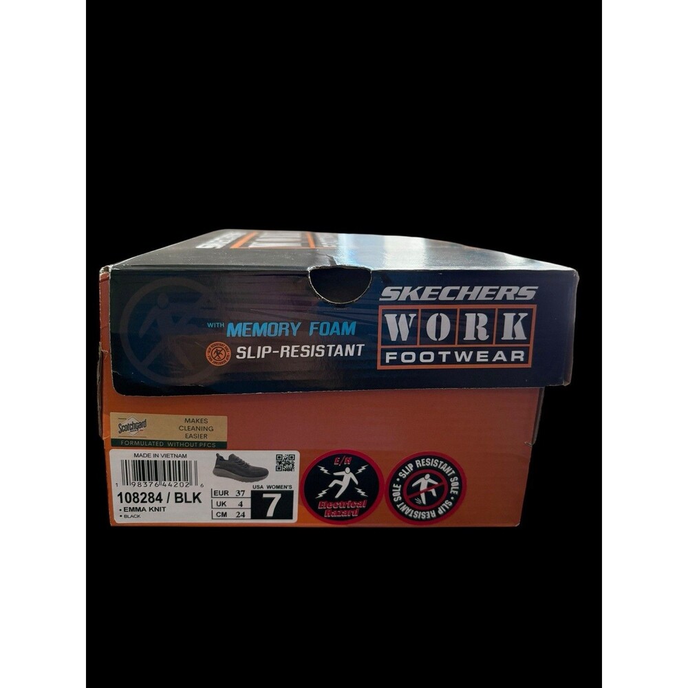 Skechers Work Emma Knit Slip Resistant Shoes Womens 7 Black Memory Foam 108284 - Picture 12 of 14